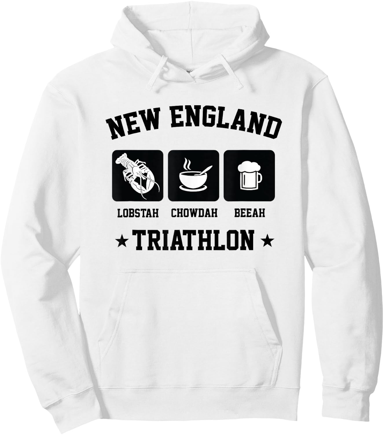 New England Triathlon Lobster Clam Chowder and Beer Hoodie - Hoodie | White