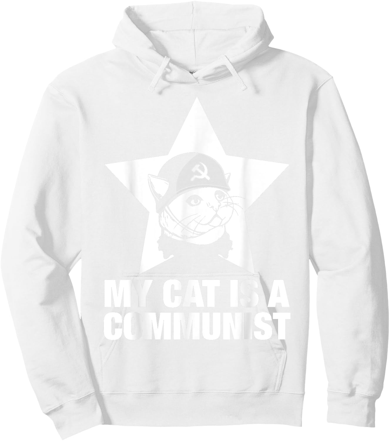 My Cat Is A Communist Women Hoodie - Hoodie | White
