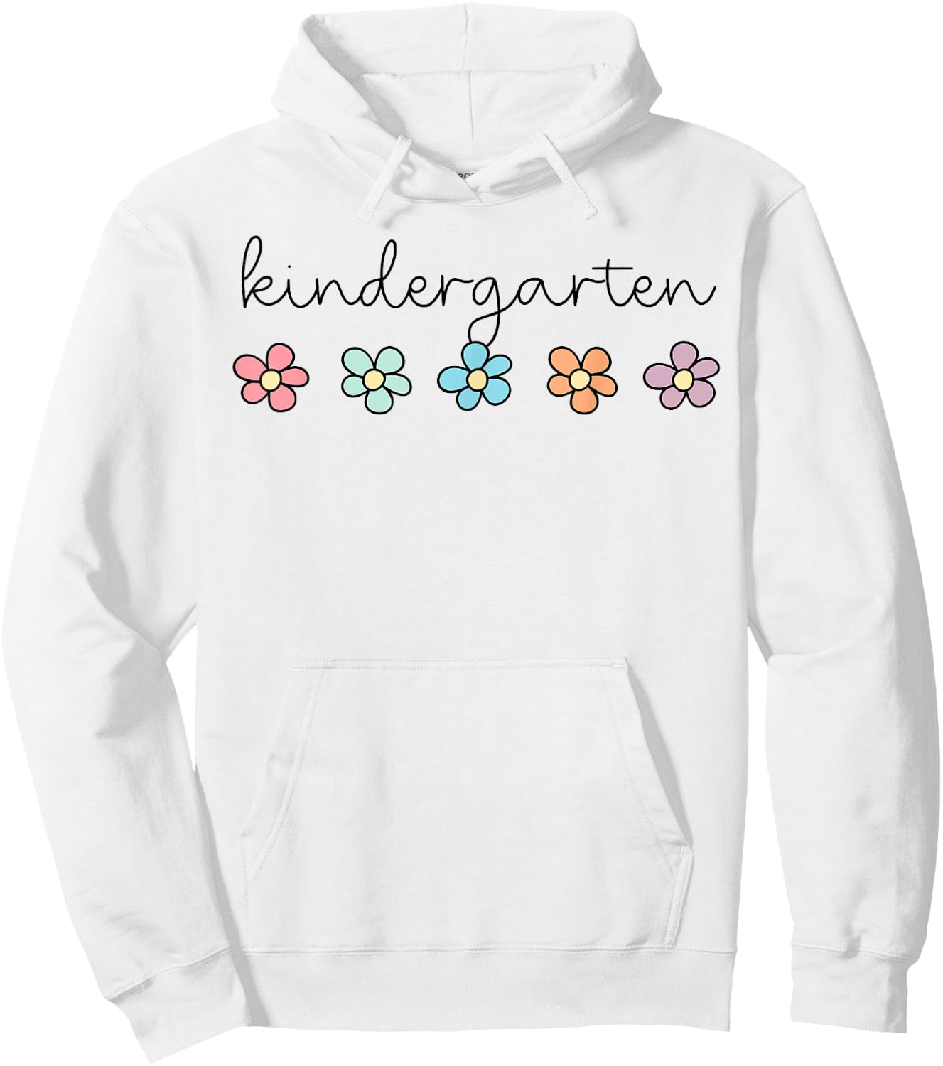 Retro Groovy Kindergarten Hello Kindergarten Teacher Kids Hoodie - Hoodie | White