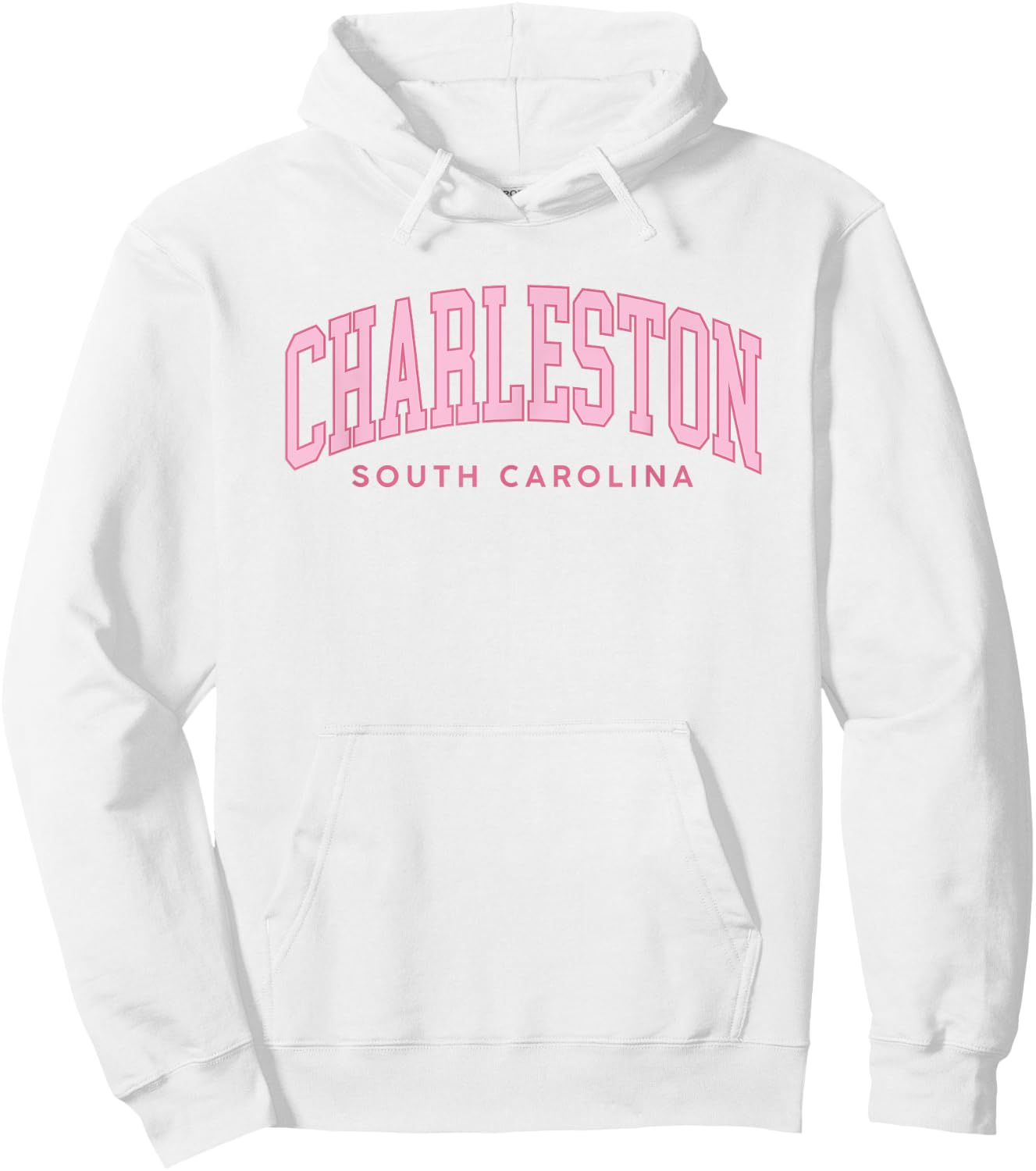 Charleston South Carolina Retro Preppy Throwback Pink Girls Hoodie - Hoodie | White
