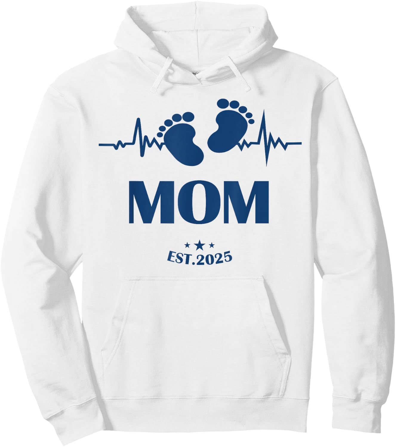 Mom Established 2025 First Time Mom Hoodie - Hoodie | White