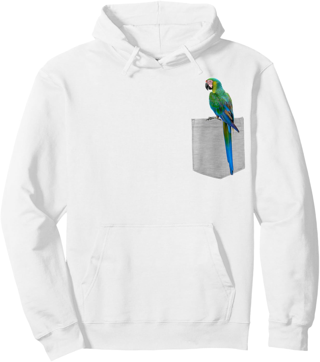 Animal in Your Pocket Hello Macaw Parrot Hoodie - Hoodie | White