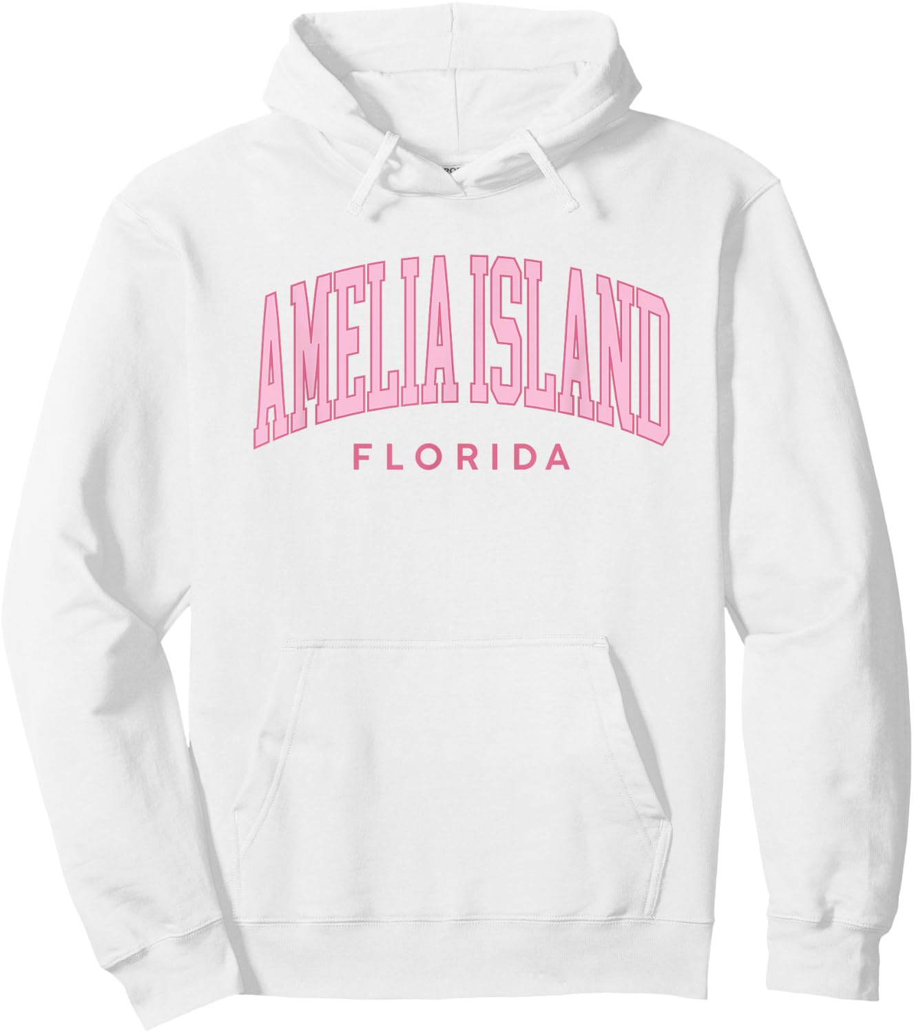 Amelia Island Florida Retro Preppy Throwback Pink Girls Hoodie - Hoodie | White