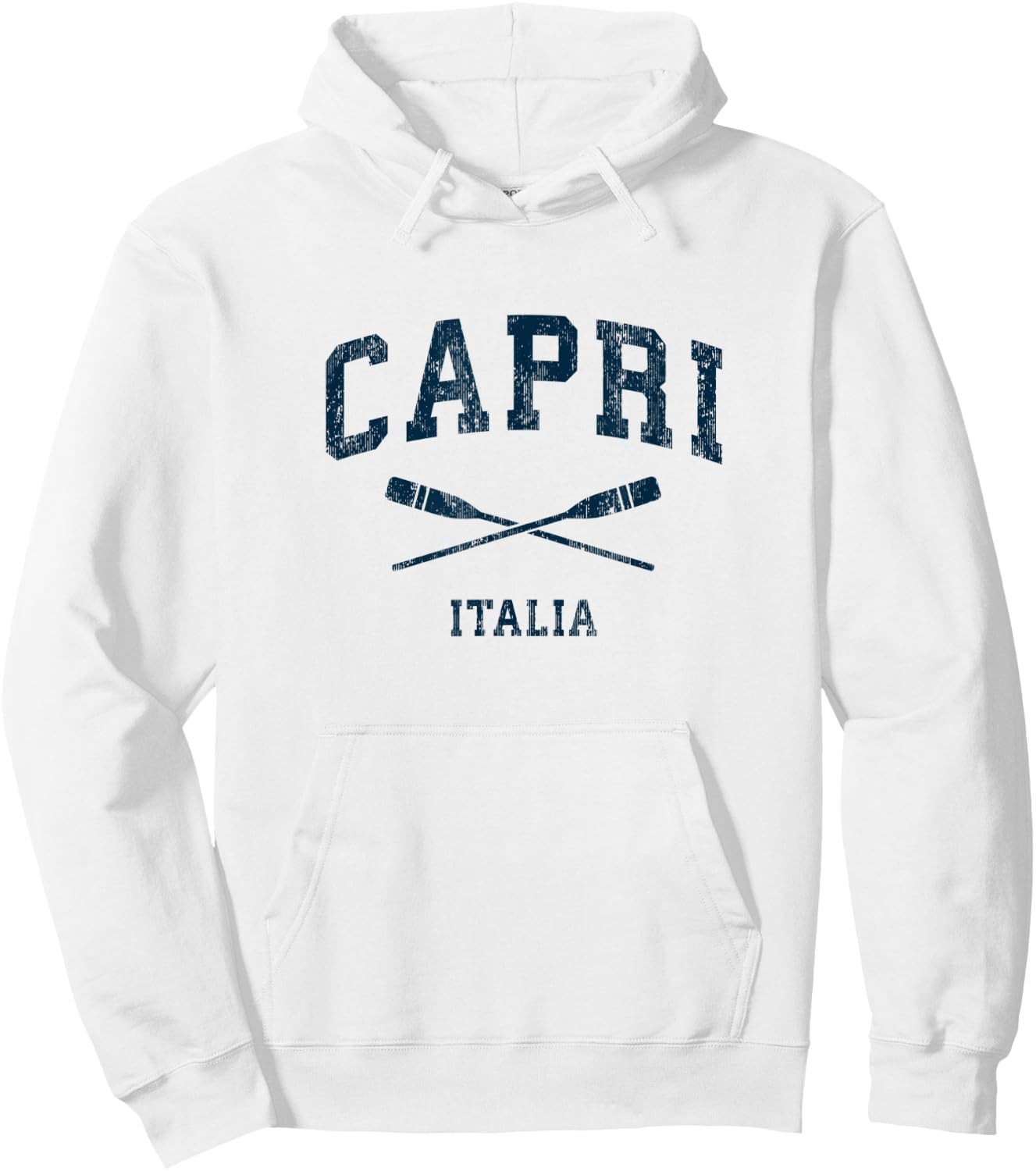 Capri Italy Vintage Nautical Paddles Sports Oars Hoodie - Hoodie | White