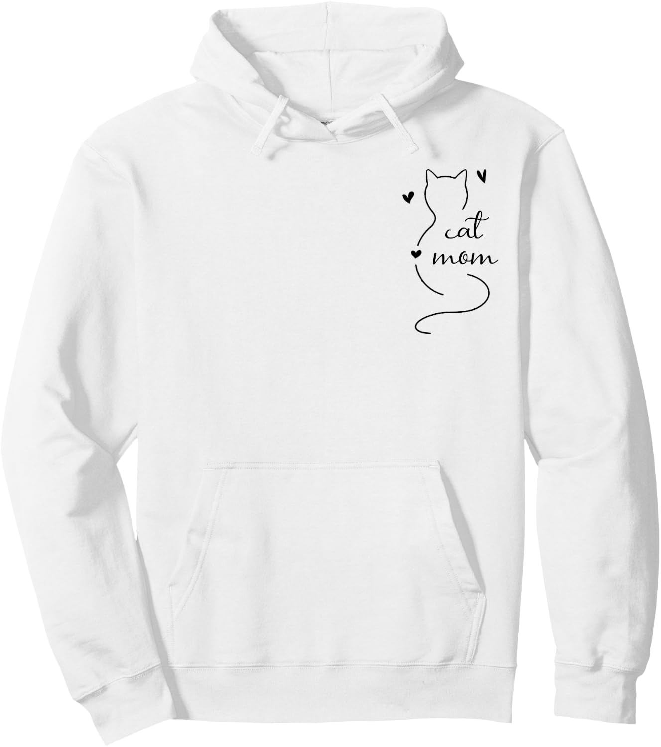 New 2025 Minimalistic Cat Mom Hoodie - Hoodie | White