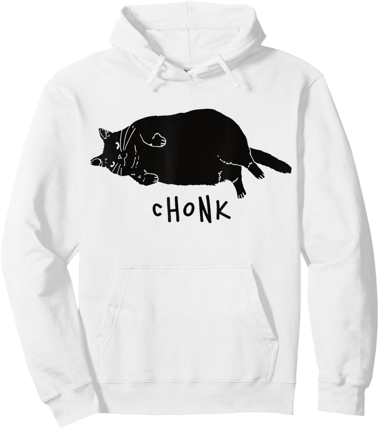 Black Cat Chonk Funny Black Cat Meme Fat Chonky Cat Men Women Hoodie - Hoodie | White