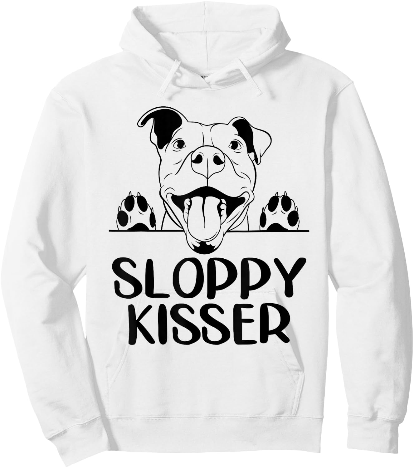 Funny Pitbull Mom Sloppy Kisser Pittie Puppy Dog Pit Bulls Men Hoodie - Hoodie | White