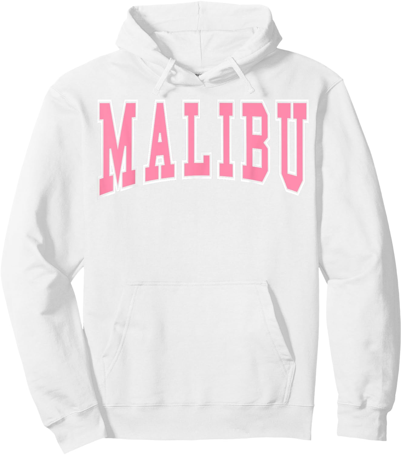 Preppy Varsity Pink Malibu California Teen Girls Hoodie - Hoodie | White