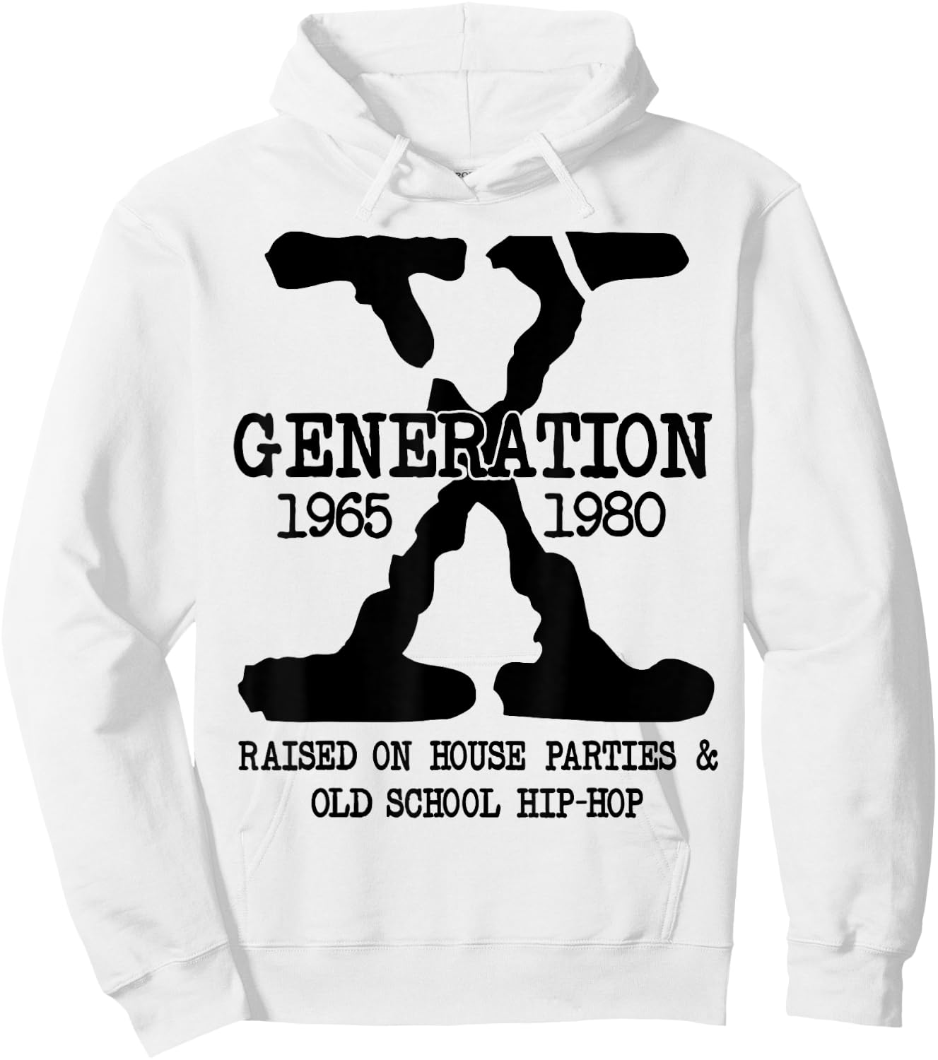 GEN-X Generation Raised on House Parties Old School Hip Hop Hoodie - Hoodie | White
