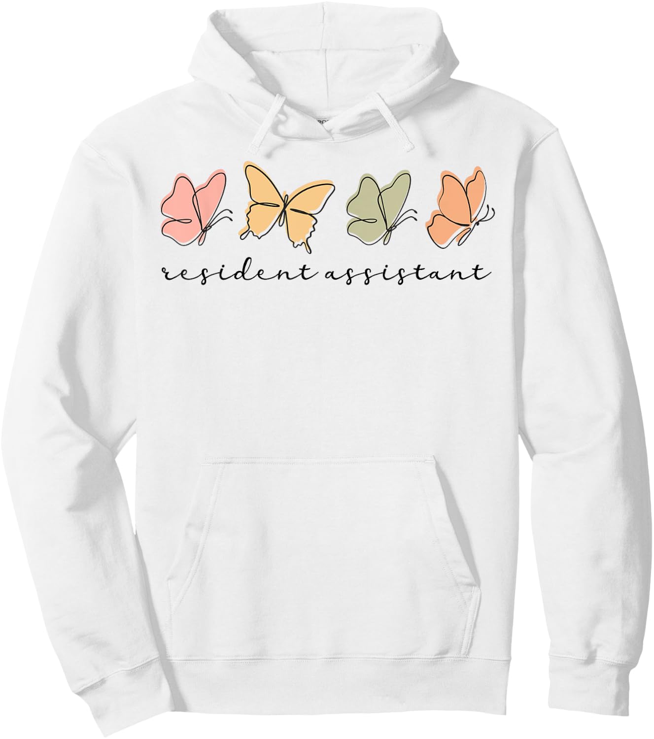 resident Assistant Women Cute Squad Butterfly Hoodie - Hoodie | White