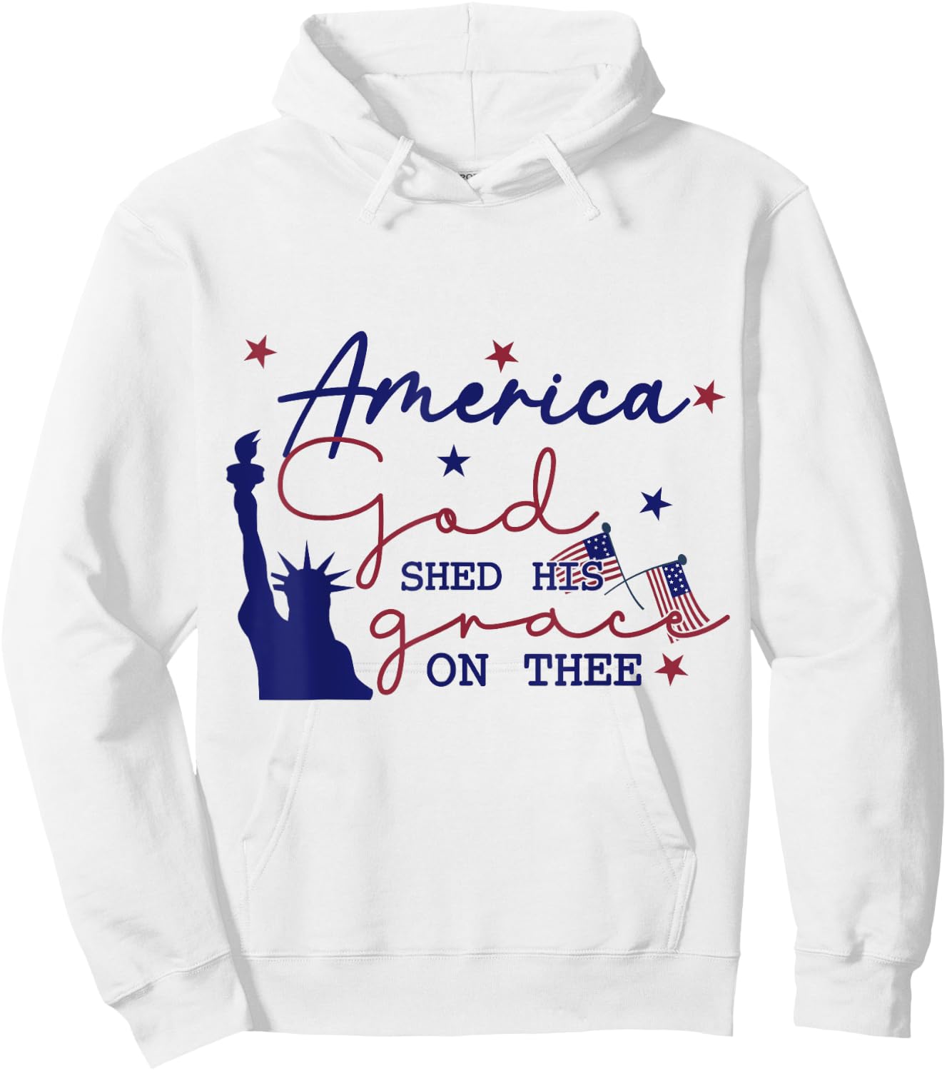 America God Shed His Grace on Thee 4th of July Hoodie - Hoodie | White