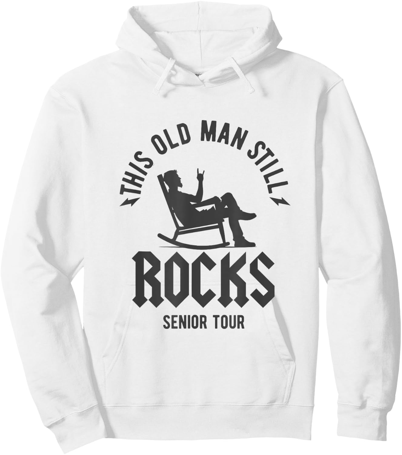 This old man still rocks funny rock and roll grampa Hoodie - Hoodie | White