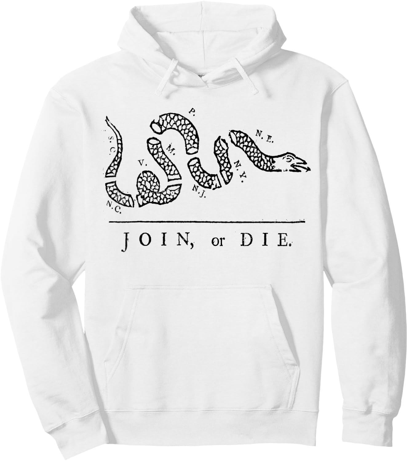 Join or Die with black snake Hoodie - Hoodie | White