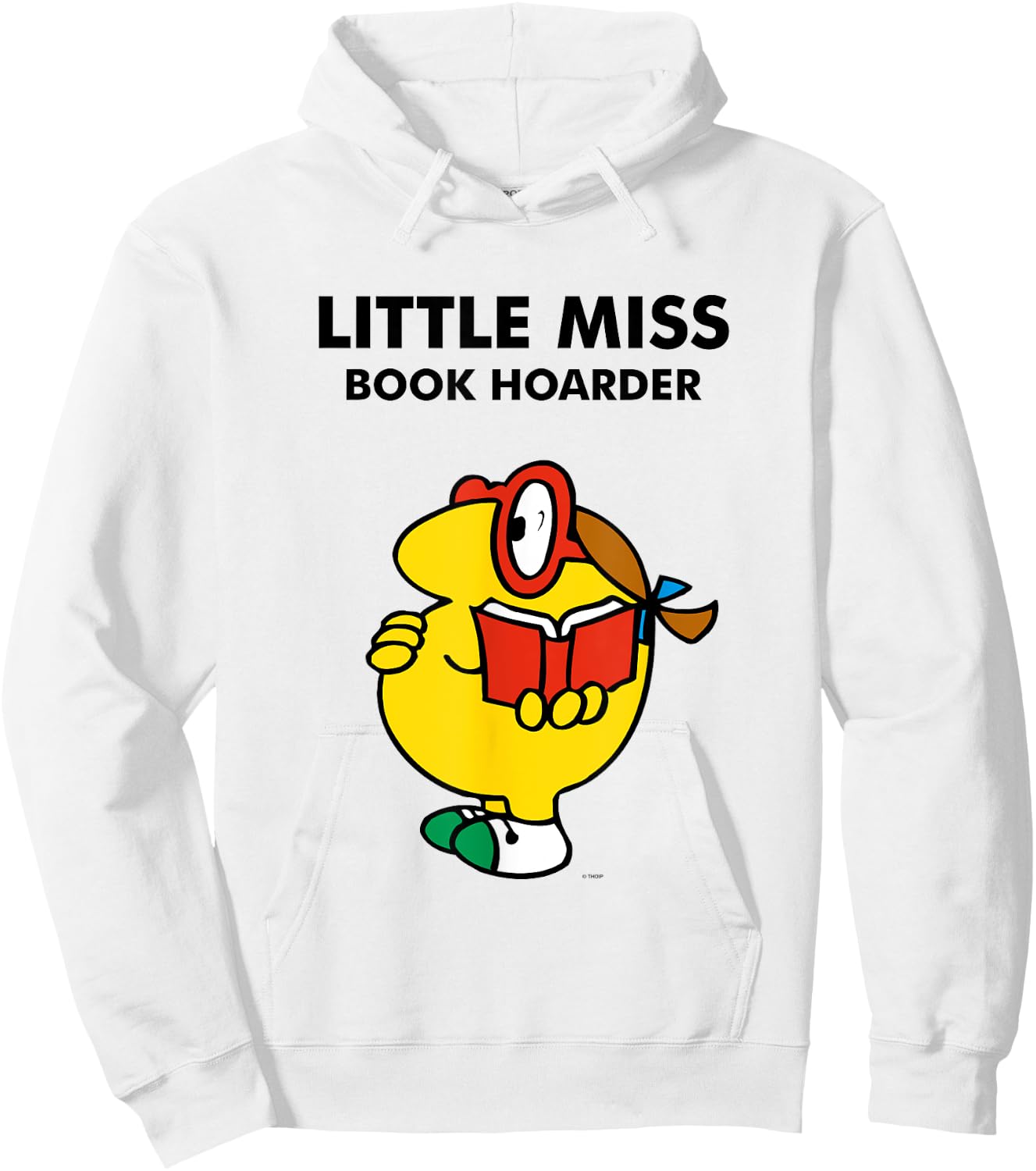 Mr. Men Little Miss Meme - Little Miss Book Hoarder Hoodie - Hoodie | White