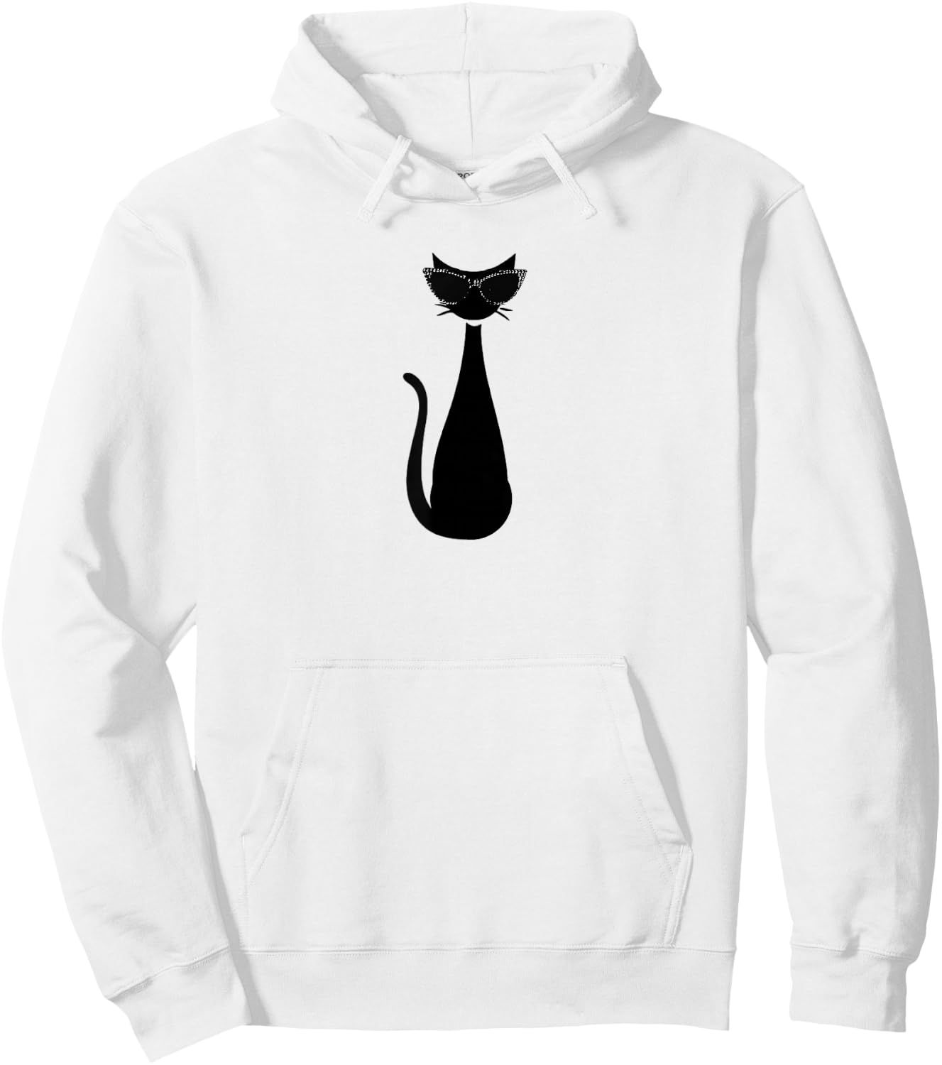 Retro Vintage Mod Atomic Black Cat Eye Eyeglasses Rockabilly Hoodie - Hoodie | White