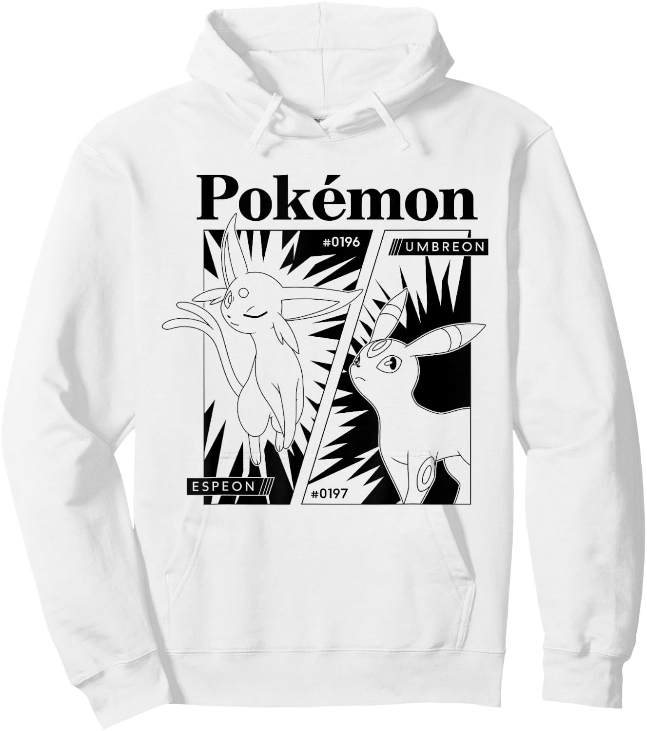 Pokémon - Espeon Umbreon Eeveelutions Manga Panel Hoodie - Hoodie | White