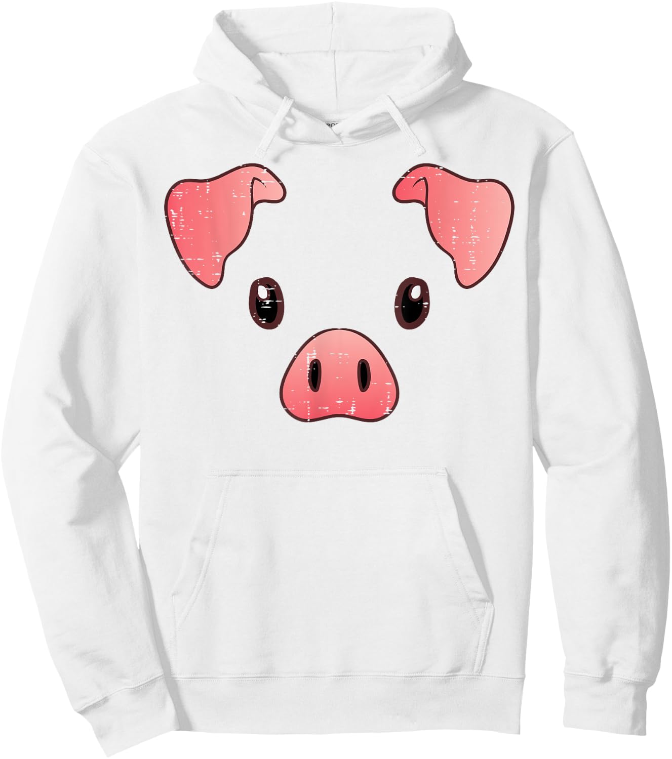 Pig Face Costume Cute Hog Halloween Animal Kids Women Men Hoodie - Hoodie | White