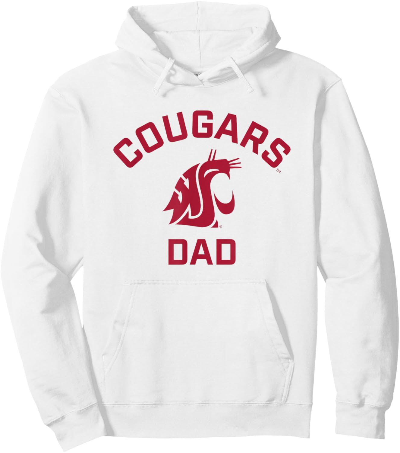 Washington State University Cougars Arched Dad Hoodie - Hoodie | White