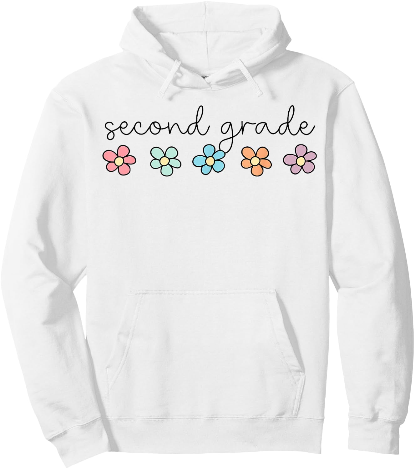 Retro Groovy Second Grade Hello 2nd Grade Teacher Kids Hoodie - Hoodie | White