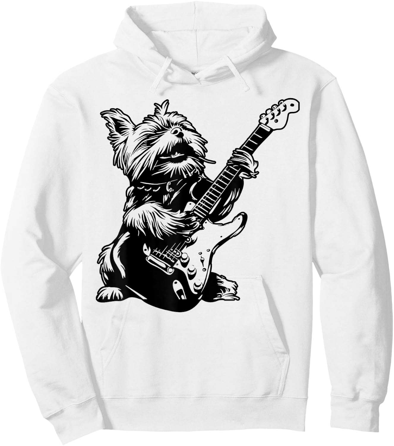 Dog Guitarist Guitar - Yorkie Dad Mom Women Hoodie - Hoodie | White