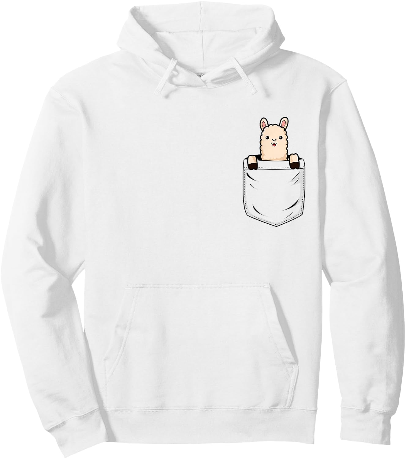 Llama Lovers Cute Funny Llama In Pocket Hoodie - Hoodie | White
