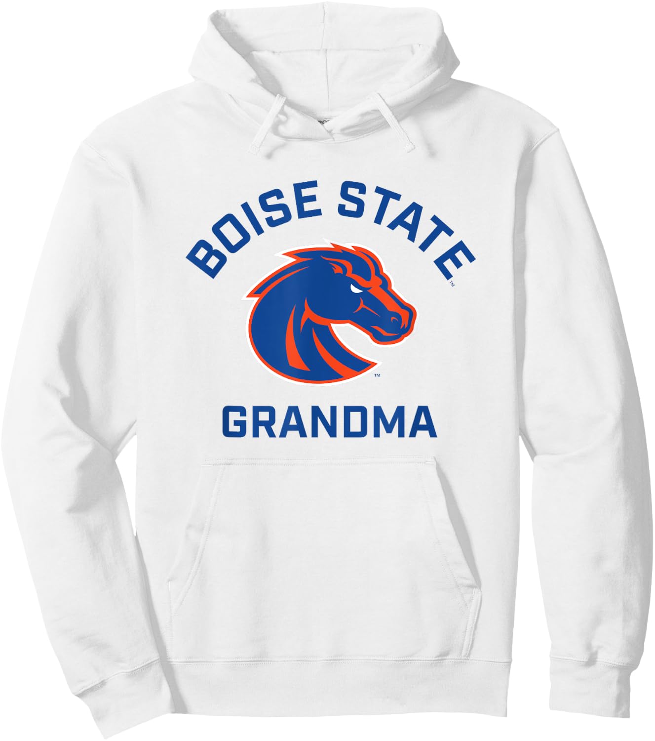 Boise State University BSU Broncos Arched Grandma Hoodie - Hoodie | White