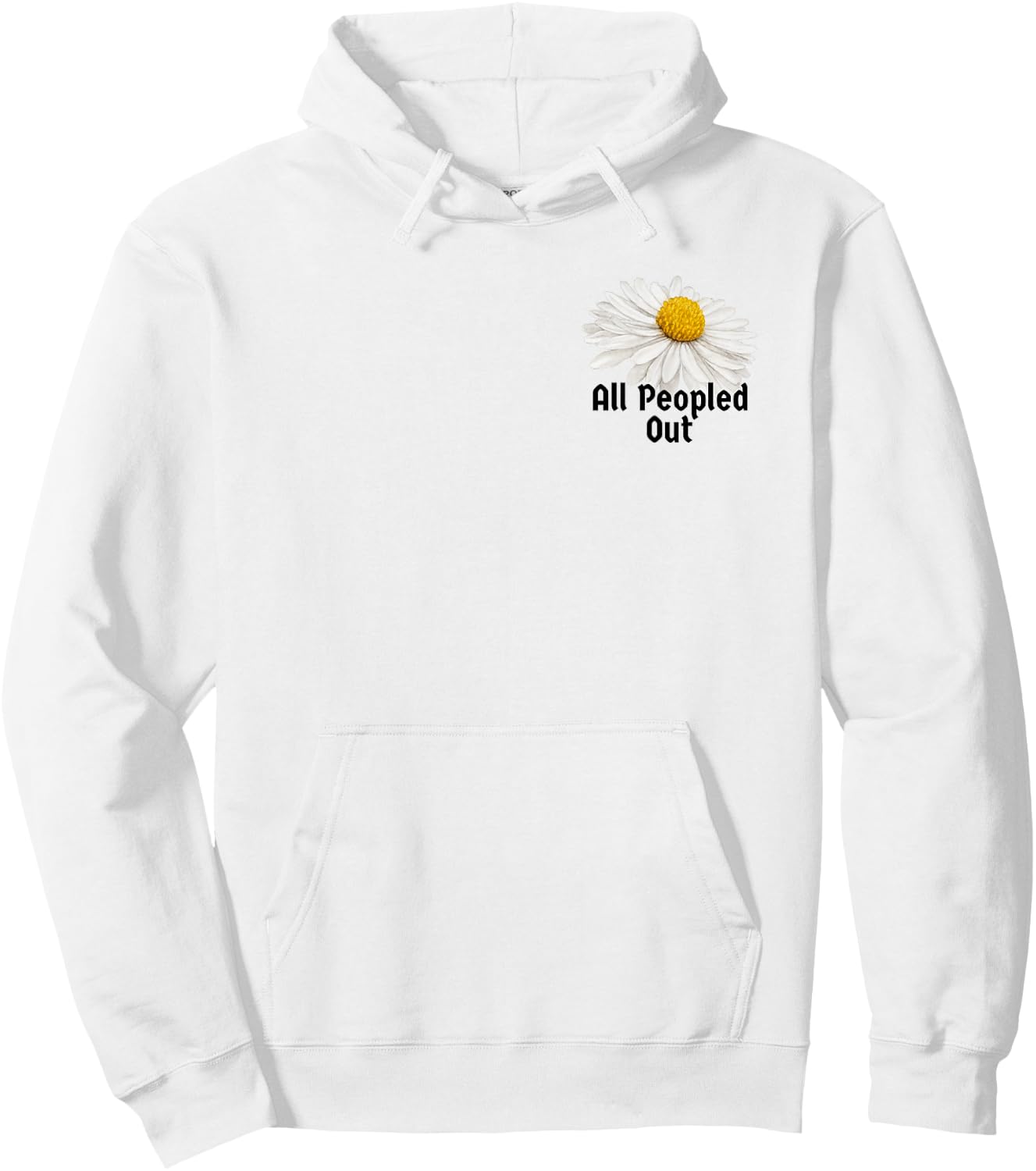Vintage Botanical Saying All Peopled Out Men Hoodie - Hoodie | White