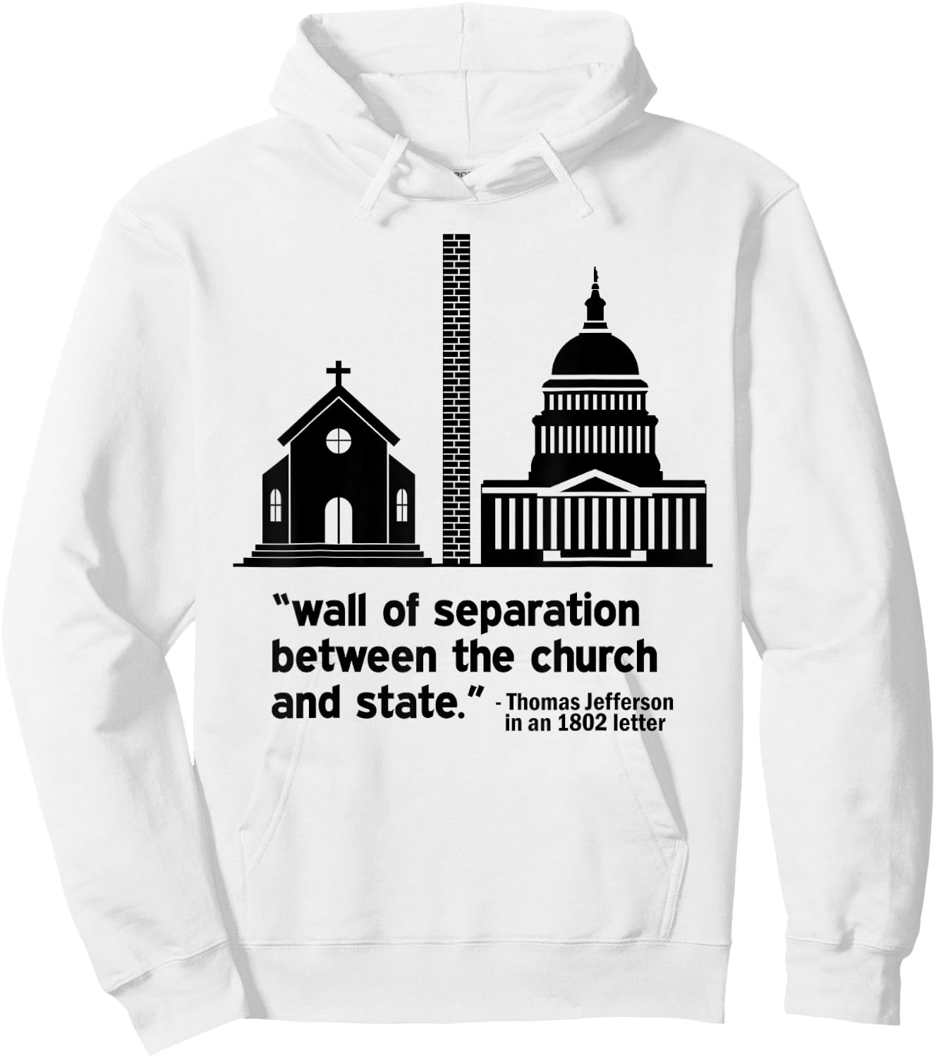Build the Wall Separation Of Church and State America God Hoodie - Hoodie | White