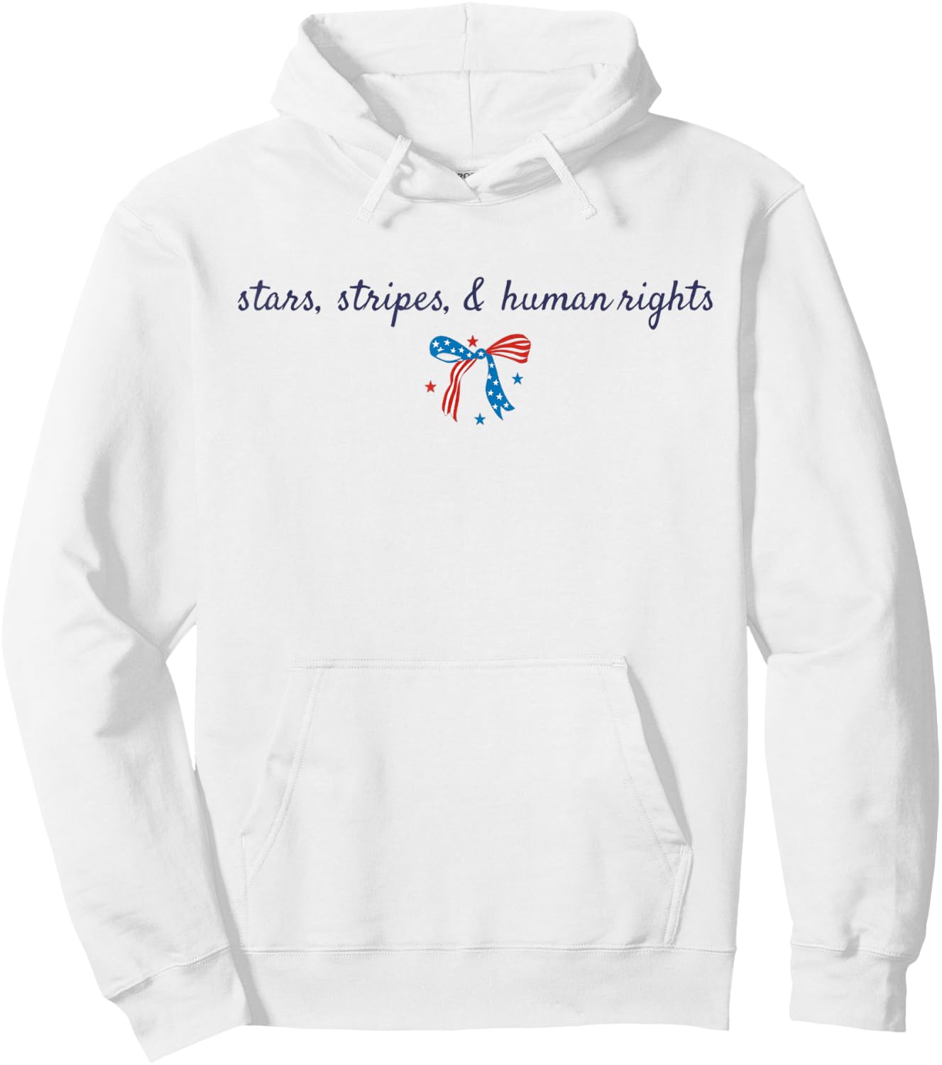 Stars And Stripes And Human Rights 4th Of July Bow Coquette Hoodie - Hoodie | White
