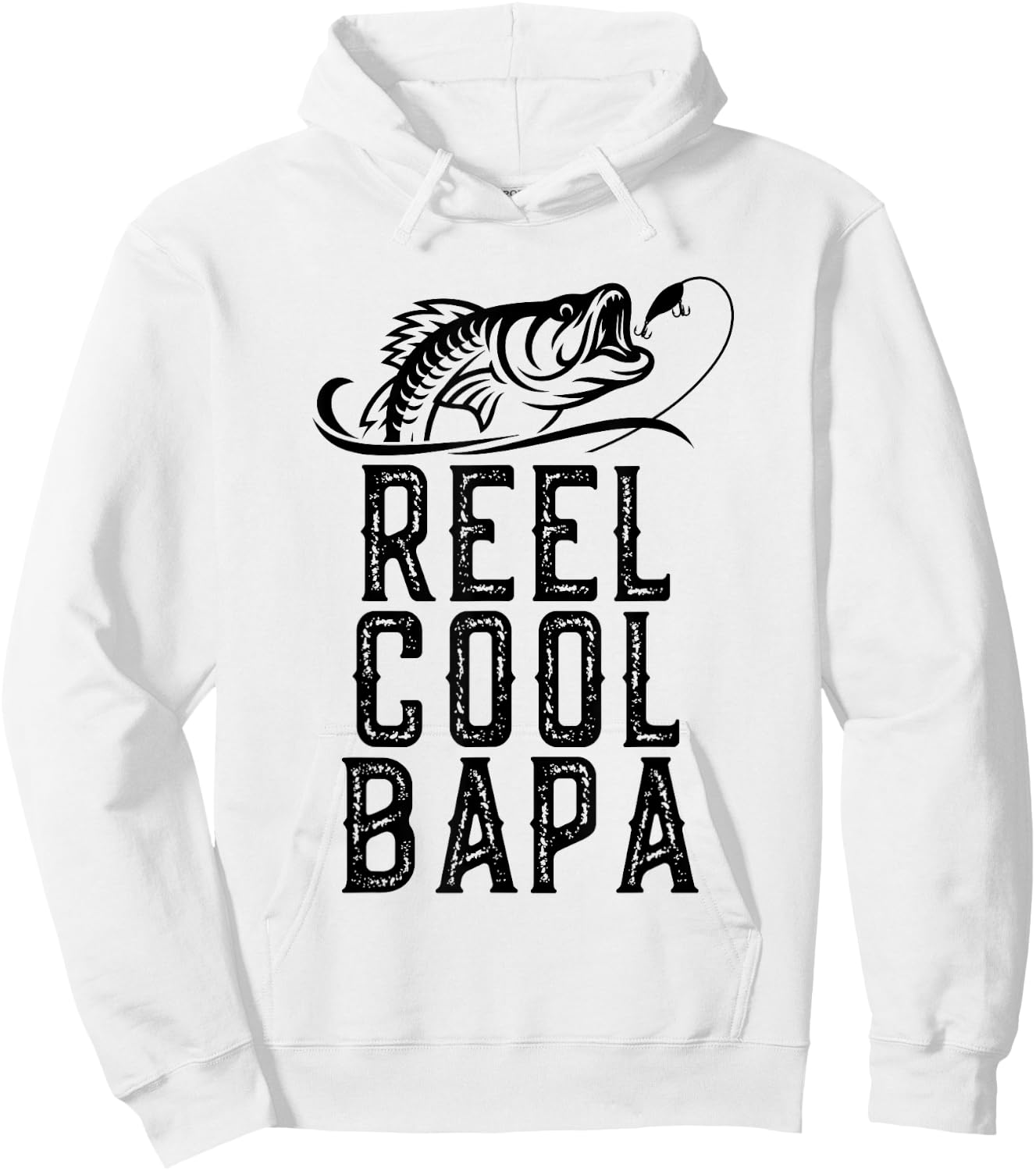 Reel Cool Bapa Fishing Fisherman Funny Grandpa Retro Hoodie - Hoodie | White