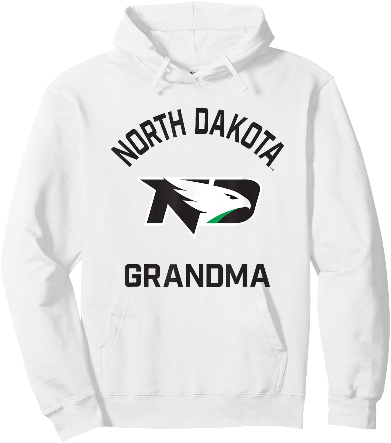 University of North Dakota Fighting Hawks Arched Grandma Hoodie - Hoodie | White