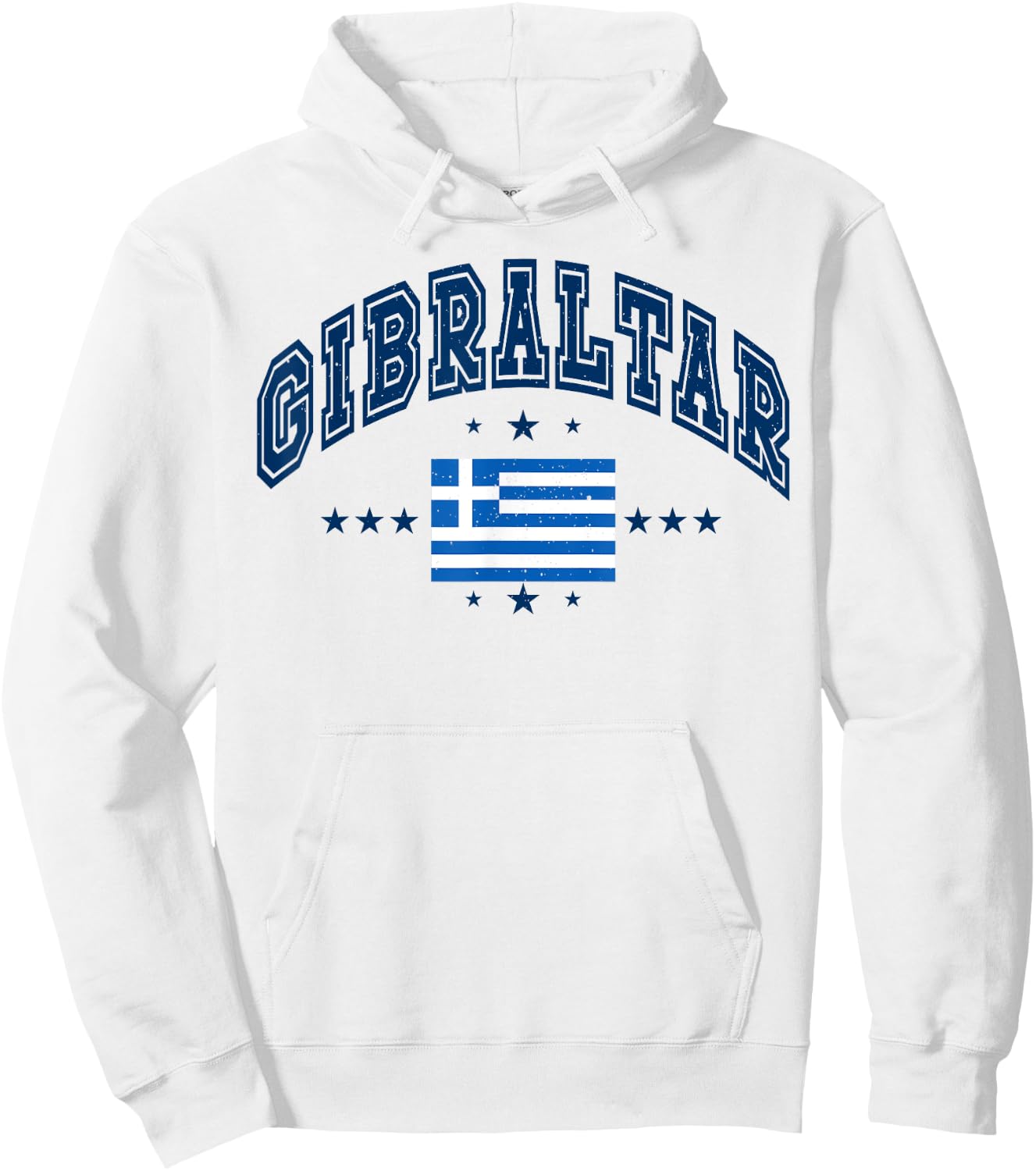 Retro Gibraltar Men Women Athletic Throwback Flag Hoodie - Hoodie | White