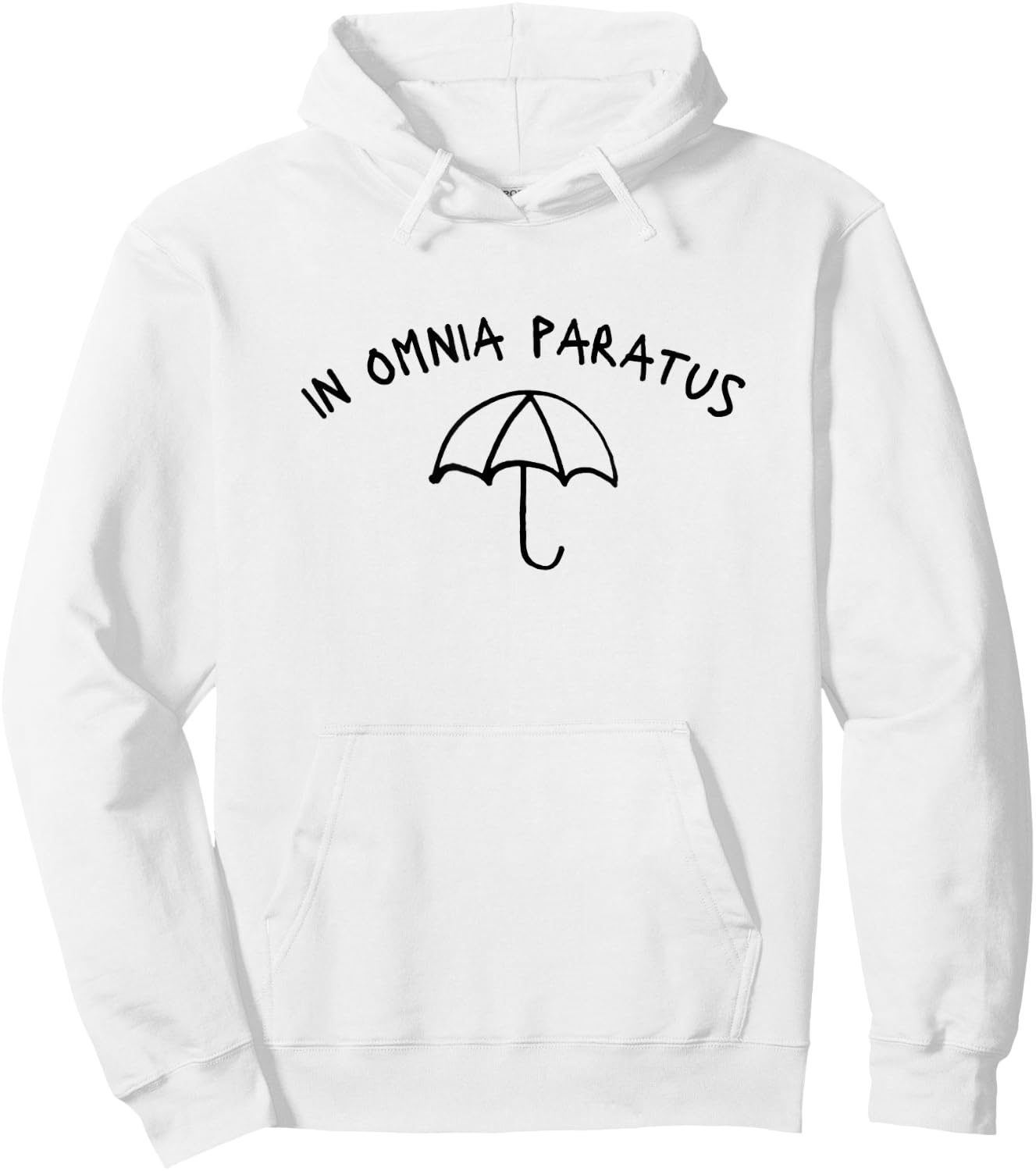 In Omnia Paratus , Small, Grey Hoodie - Hoodie | White