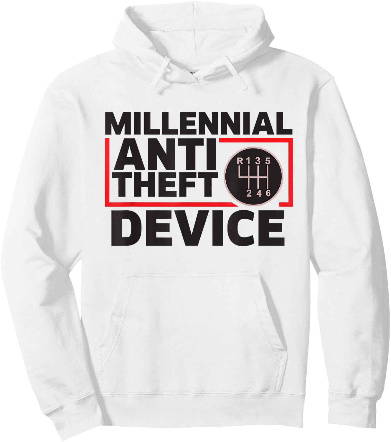 Manual Transmission Gear Stick Millennial Anti-Theft Device Hoodie - Hoodie | White