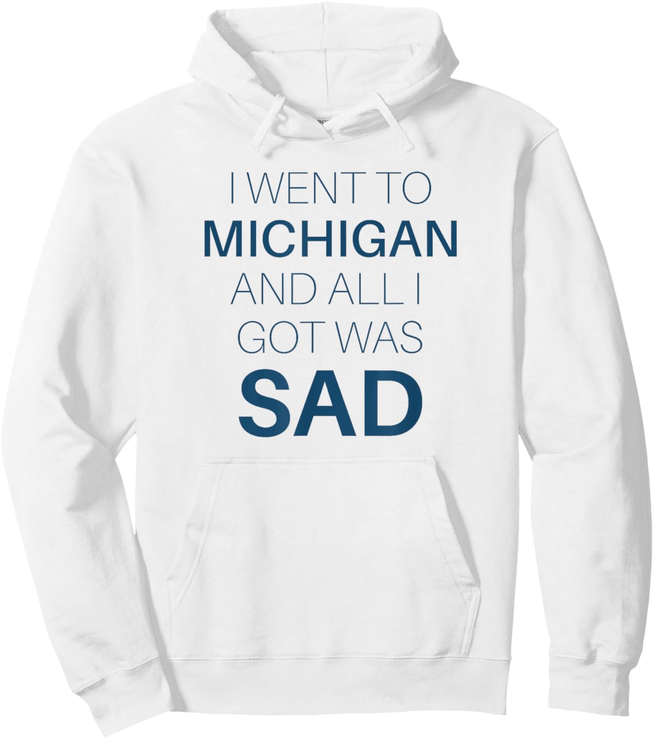 I Went to Michigan All I Got Was Sad Funny MI Gift Hoodie - Hoodie | White