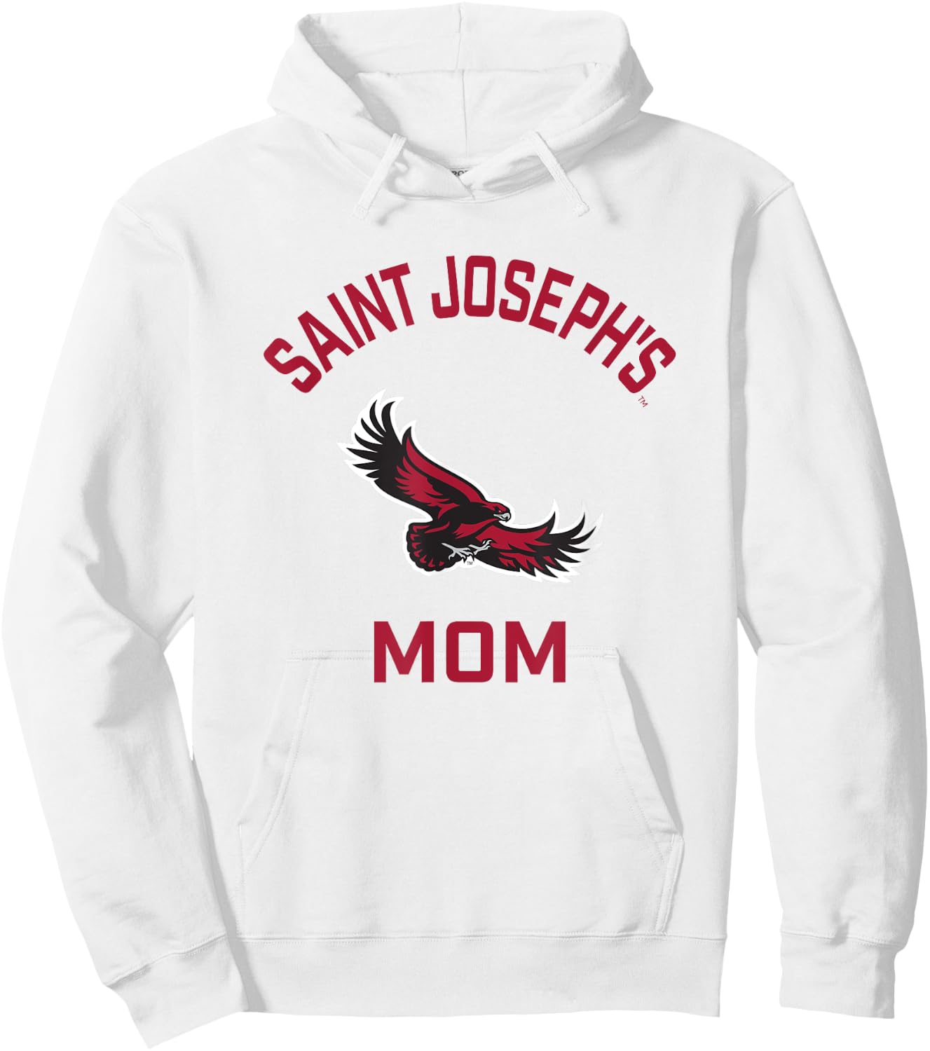 Saint Josephs University Hawks Arched Mom Hoodie - Hoodie | White