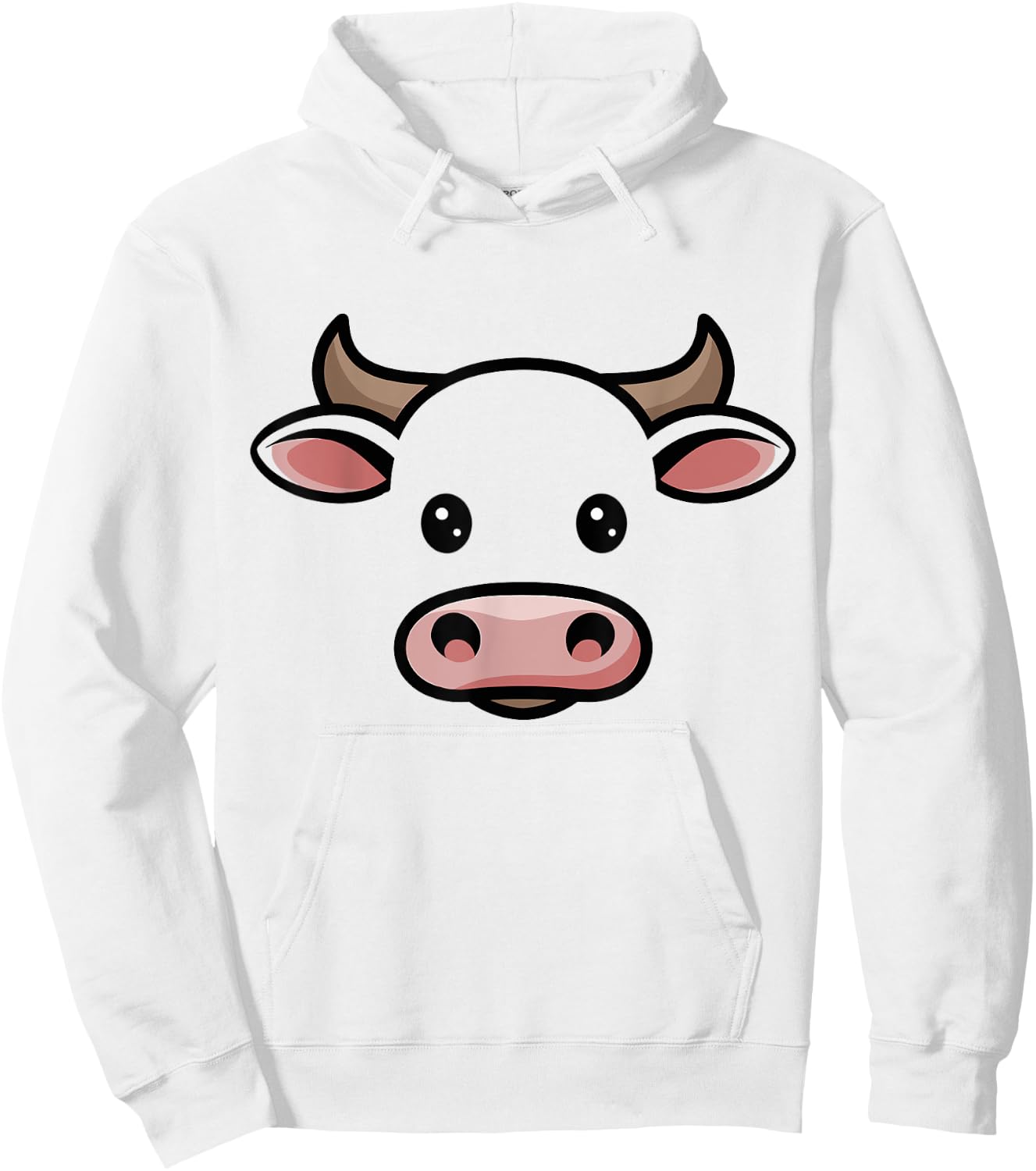 Halloween Cow Bull Face Costume Kids Cute Themed Hoodie - Hoodie | White