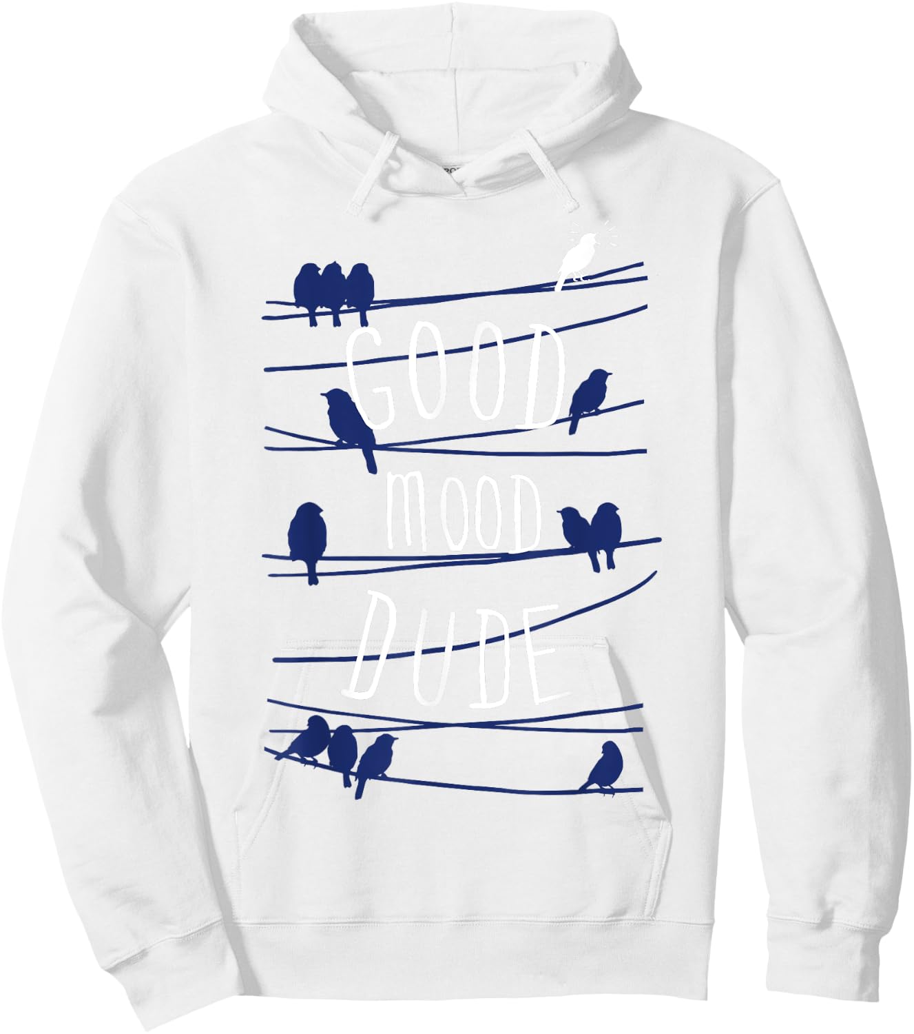 Good Mood Dude Birds On A Wire Hoodie - Hoodie | White