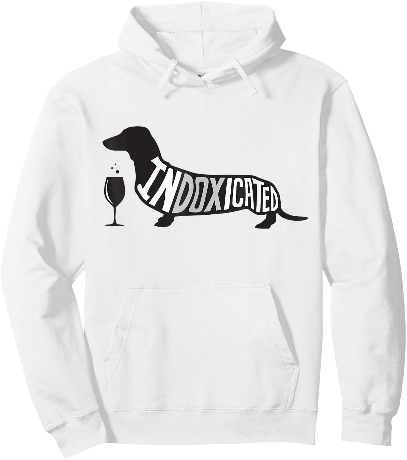 Funny Dachshund Shirt - Indoxicated St. Patrick's Day Wine Hoodie - Hoodie | White