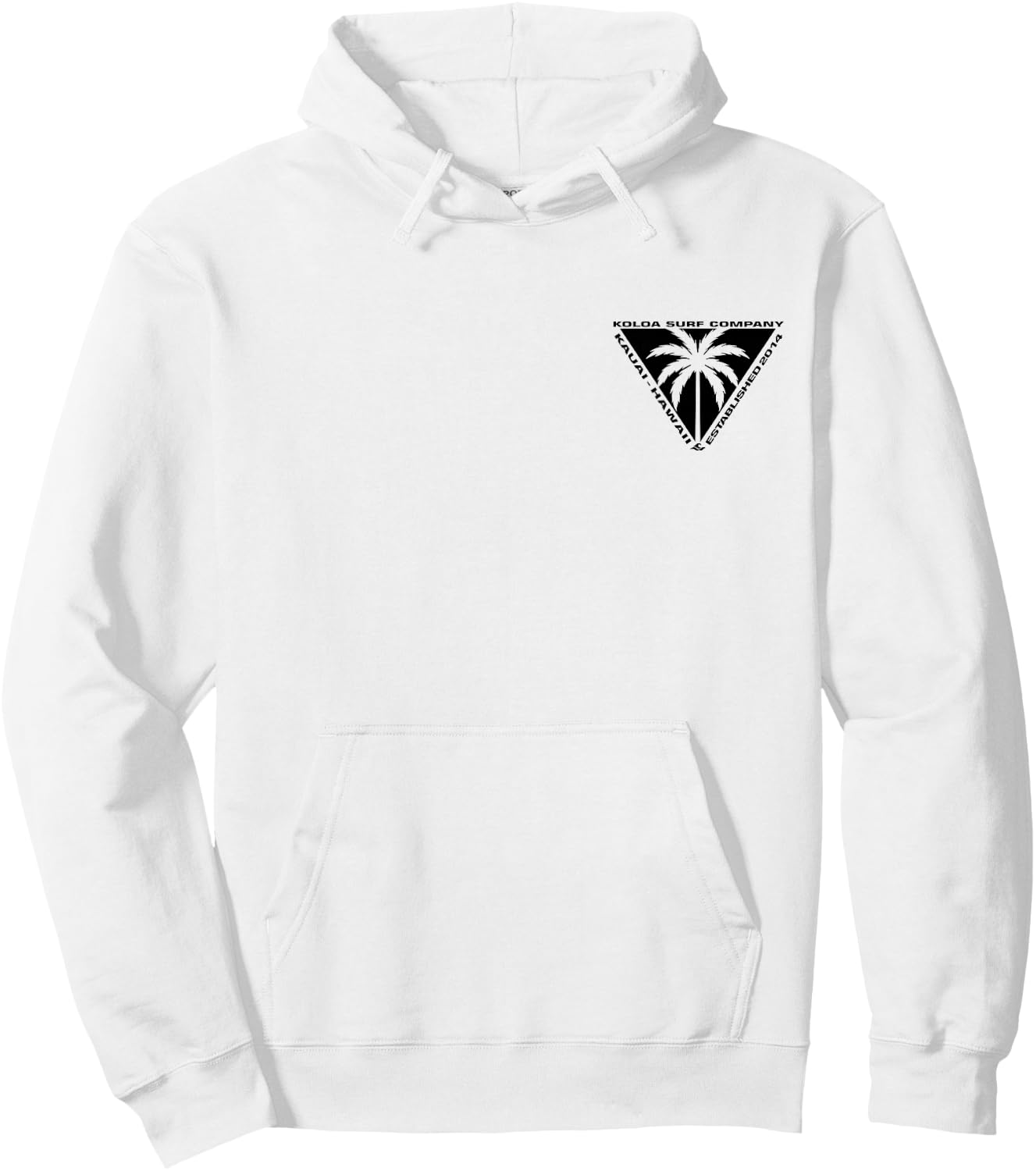Koloa Surf Triangulated Palm Logo Lightweight, Graphic Hoodie - Hoodie | White