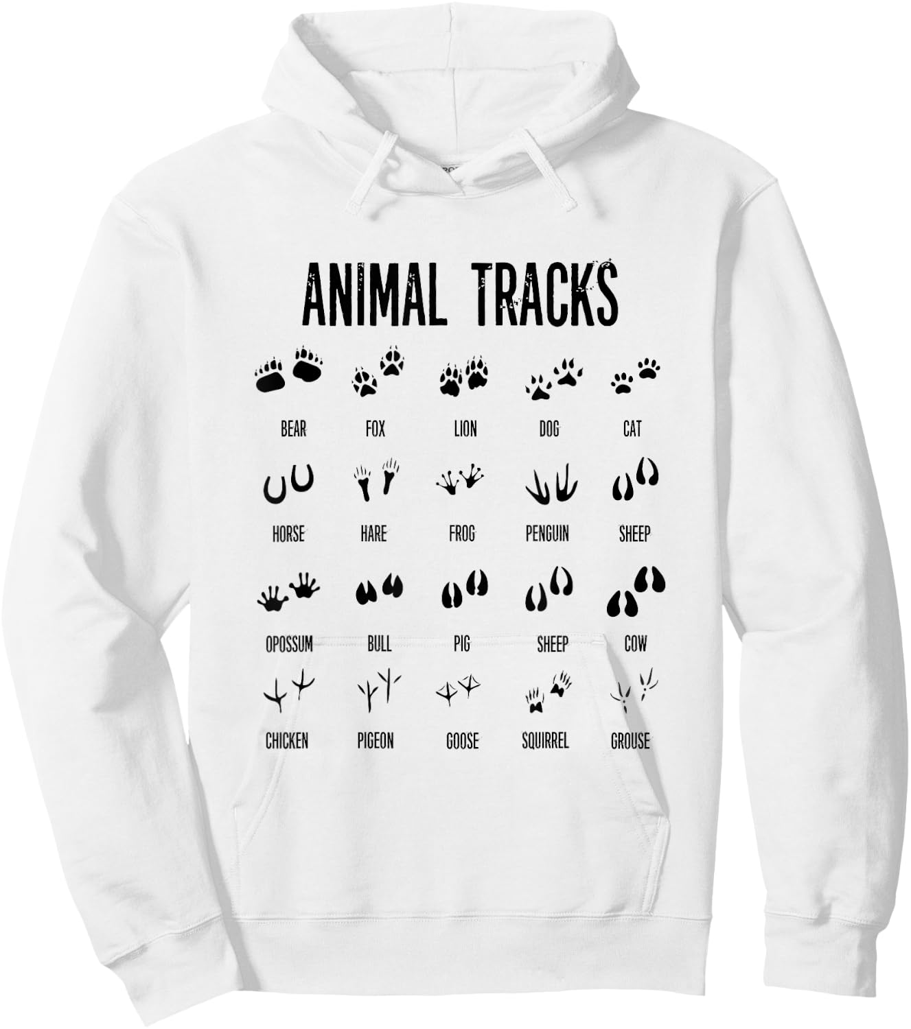 Kids Nature Explorer Animal Tracks For Camping Hiking Hoodie - Hoodie | White