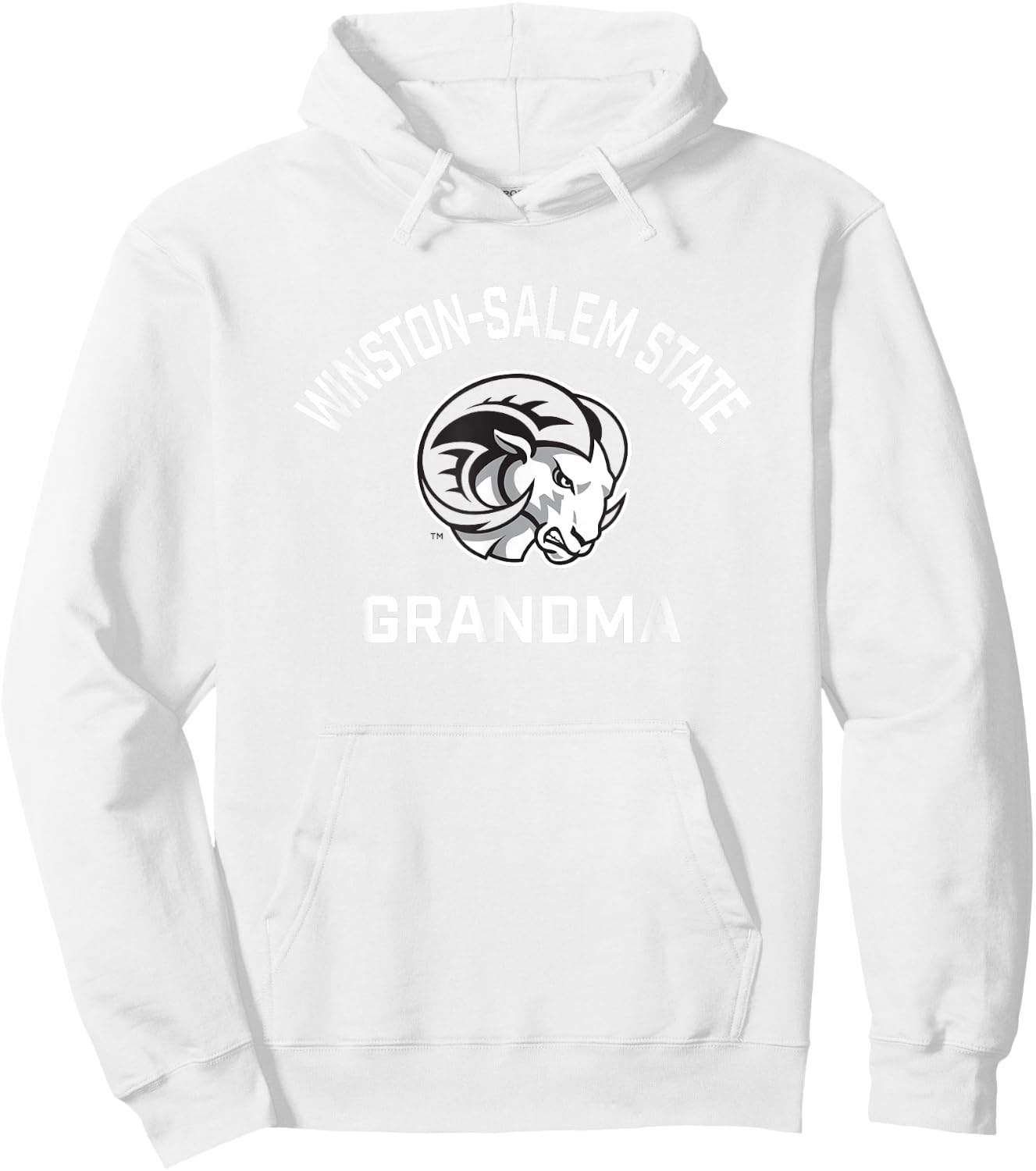 Winston-Salem State University WSSU Rams Arched Grandma Hoodie - Hoodie | White
