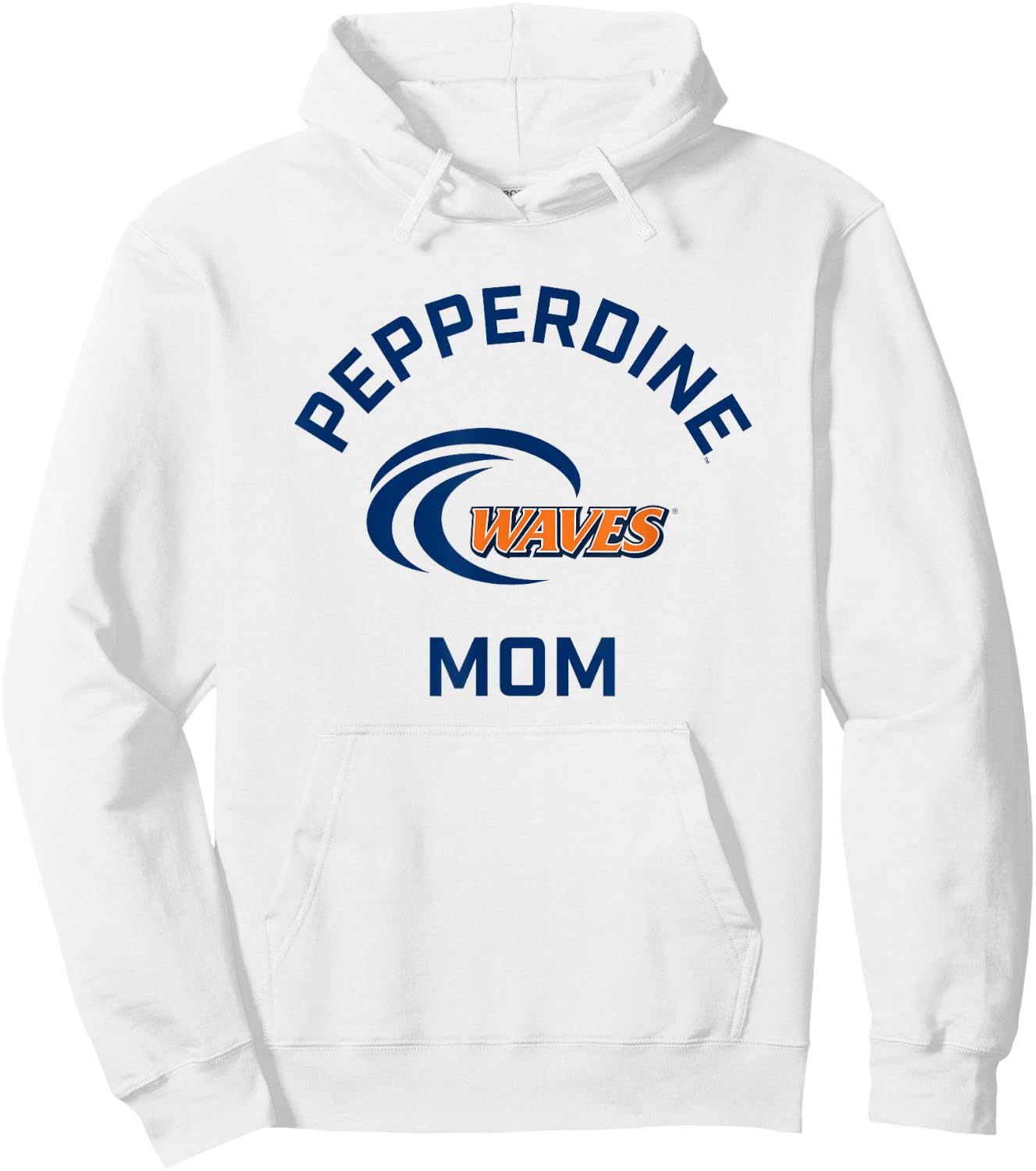 Pepperdine University Waves Arched Mom Hoodie - Hoodie | White