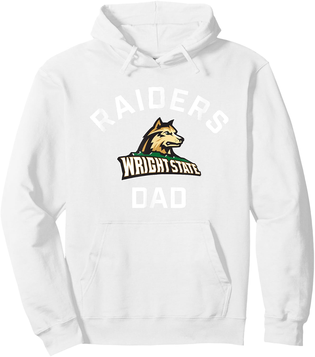 Wright State University WSU Raiders Arched Dad Hoodie - Hoodie | White