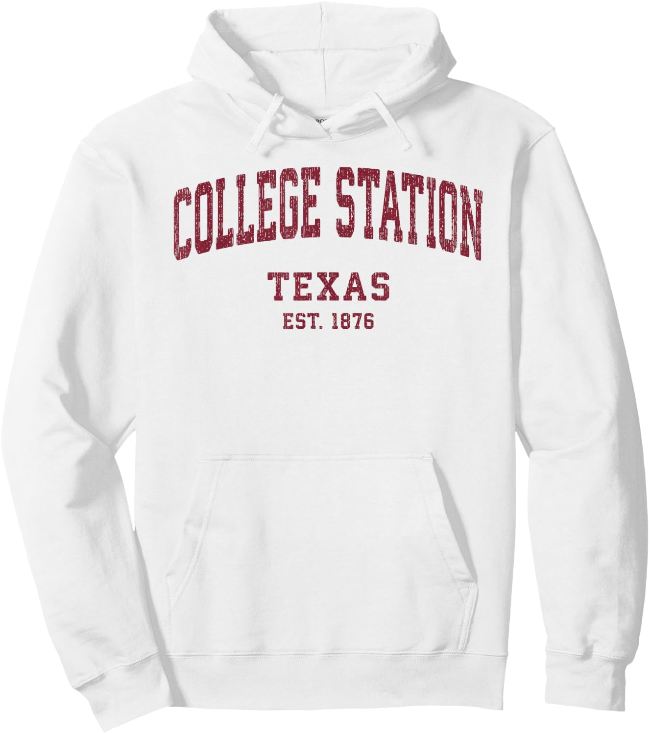 College Station Texas TX Vintage Athletic Sports Hoodie - Hoodie | White