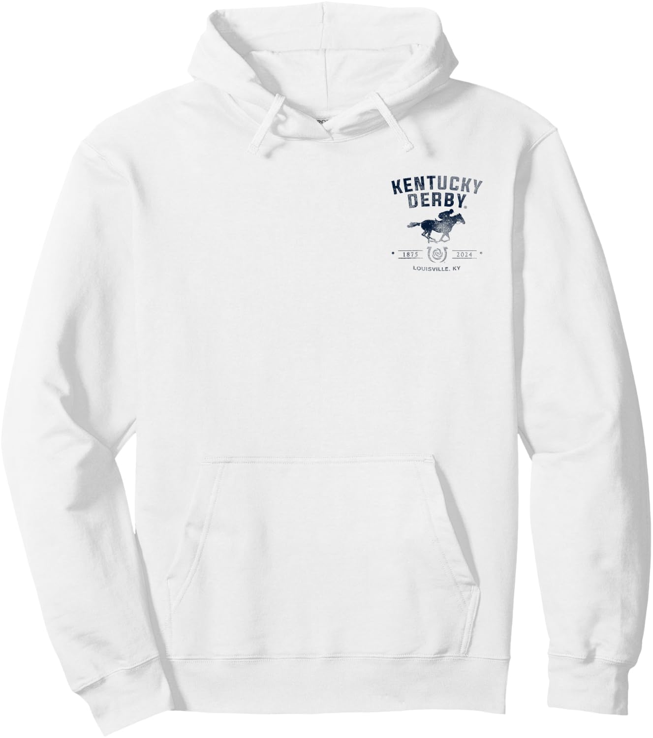 Officially Licensed Kentucky Derby 2024 Front/Back Vintage Hoodie - Hoodie | White