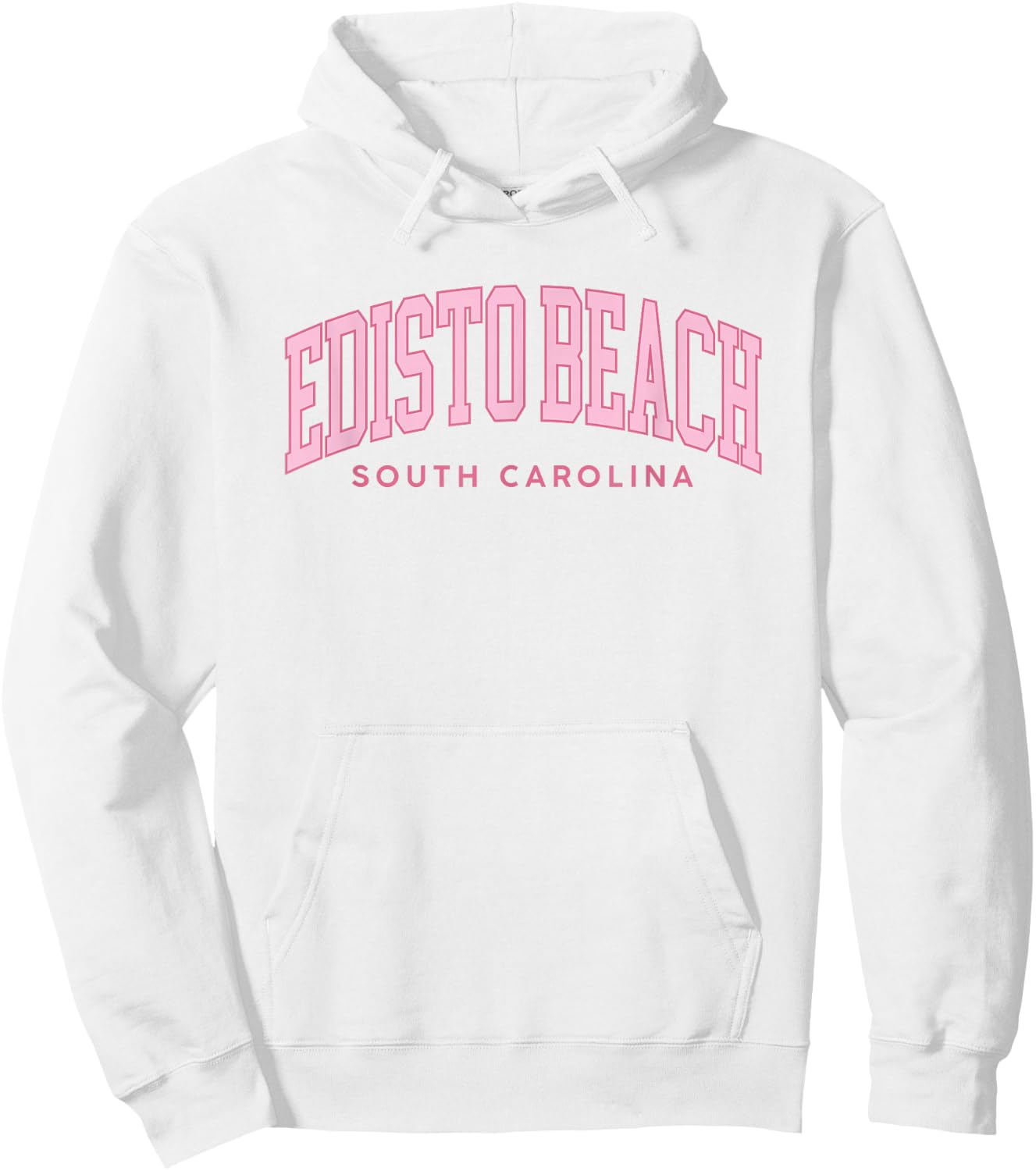 Edisto Beach South Carolina Retro Preppy Throwback Pink Hoodie - Hoodie | White