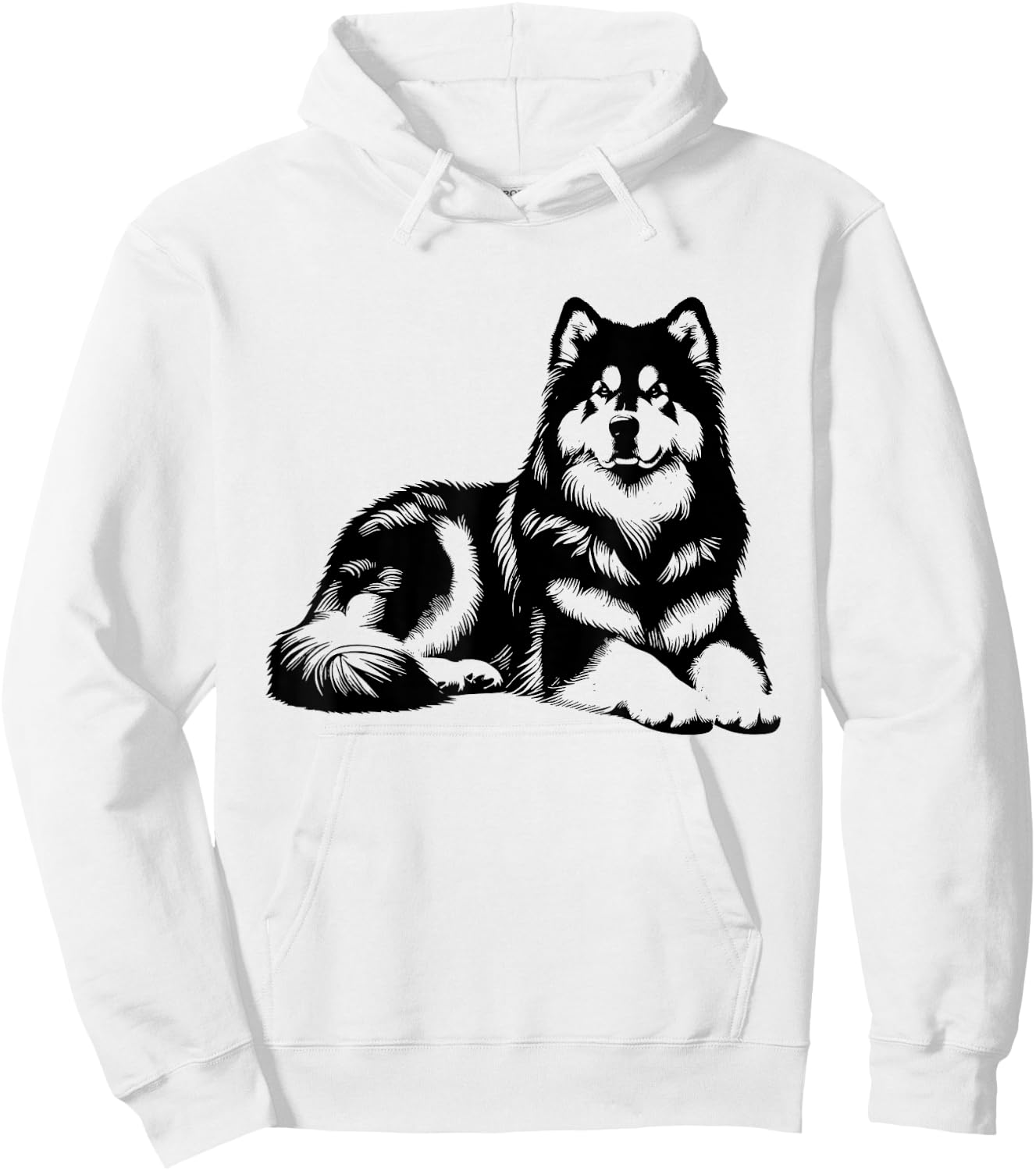 Dog Dad Mom Lover - Monochromatic Alaskan Malamute Hoodie - Hoodie | White