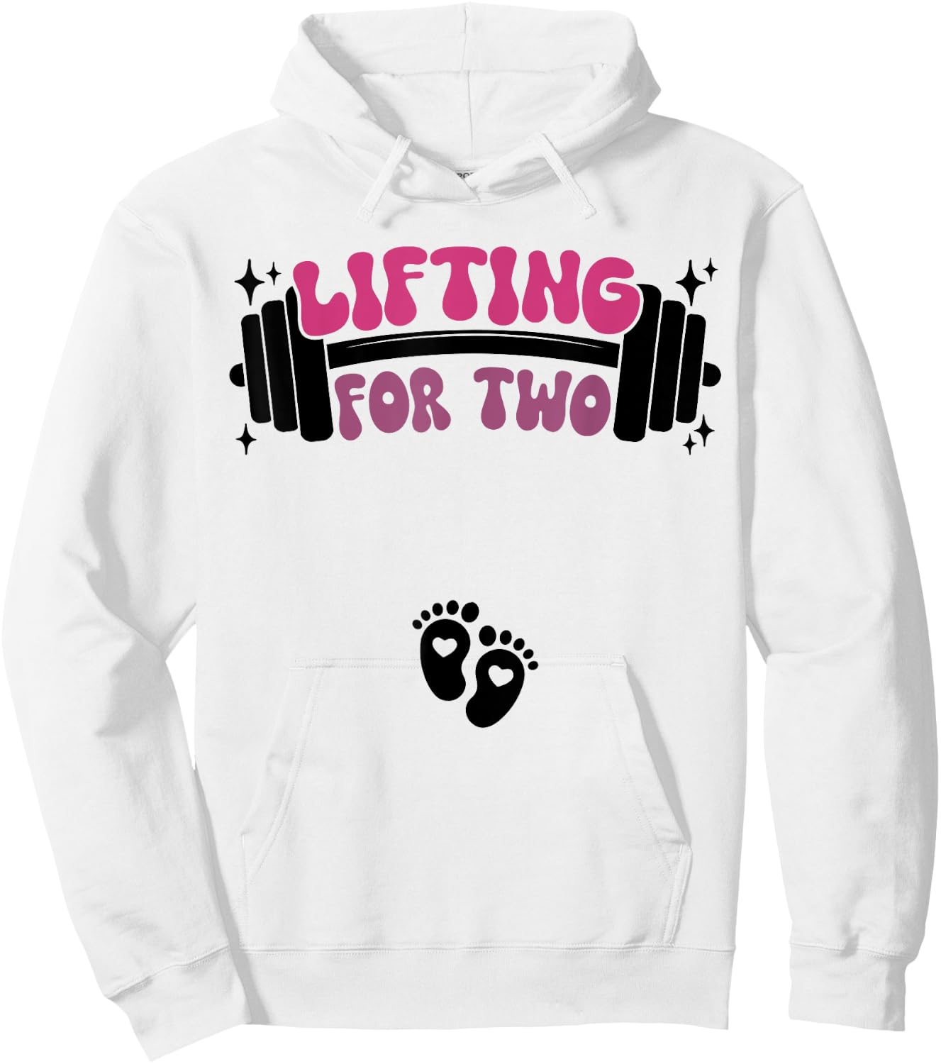 Lifting For Two Baby Pregnancy Workout Pregnant Women Hoodie - Hoodie | White