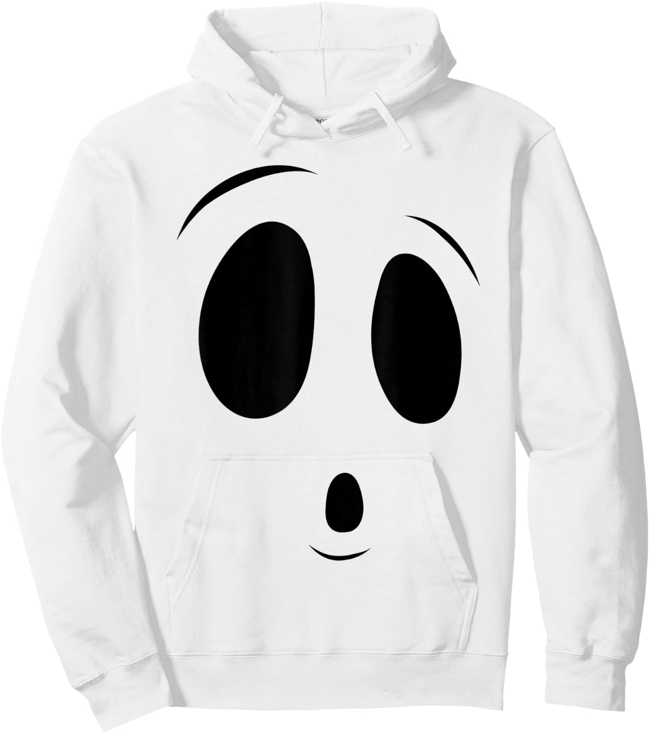Funny Surprised Face Ghost Halloween Costume for Boys Girls Hoodie - Hoodie | White